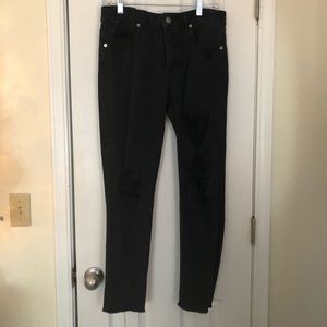 American Eagle distressed black Tomgirl jeans